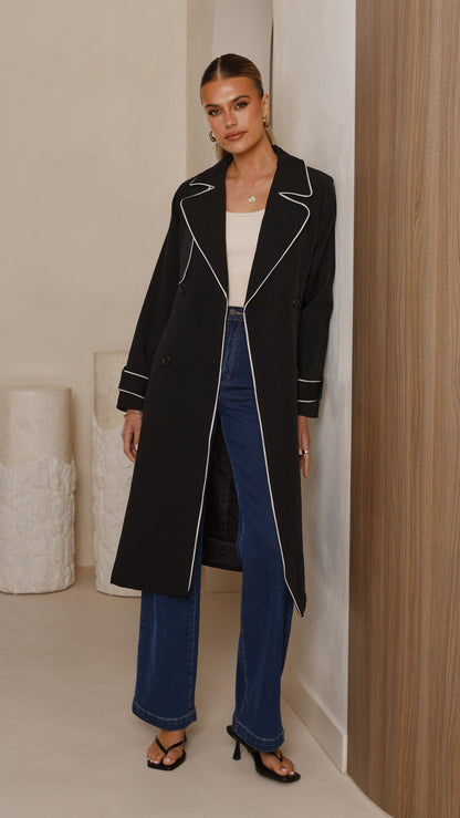 Gabardina Blanca – negro