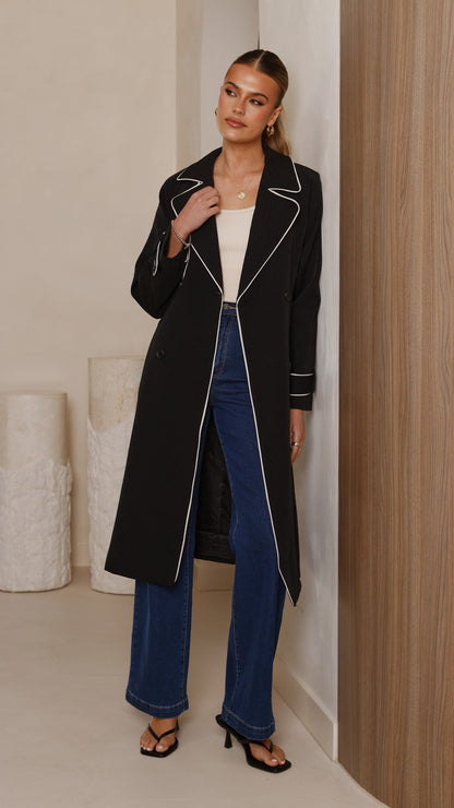 Gabardina Blanca – negro