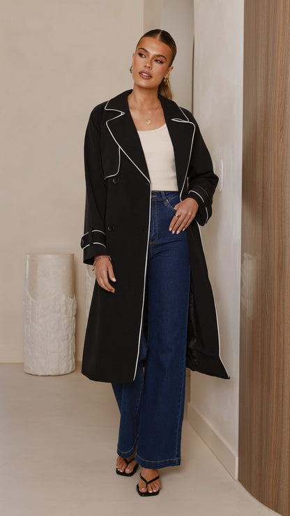 Gabardina Blanca – negro
