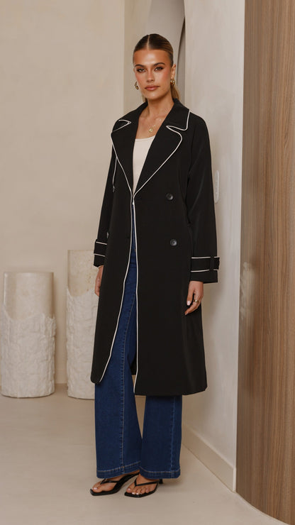 Gabardina Blanca – negro