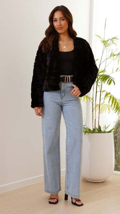 Chaqueta cropped Tully – negro