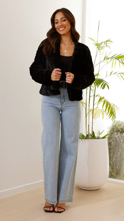 Chaqueta cropped Tully – negro