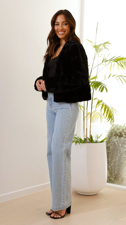Chaqueta cropped Tully – negro