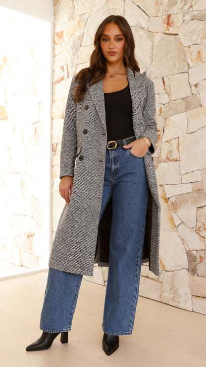 Jayla Longline Coat - Grey