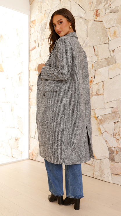 Jayla Longline Coat - Grey