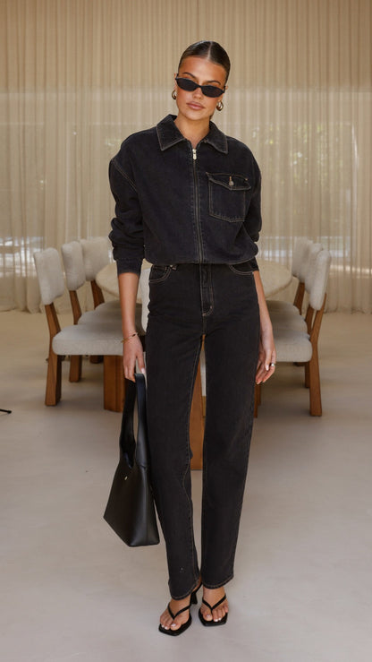 Bomber denim Cara – negro lavado