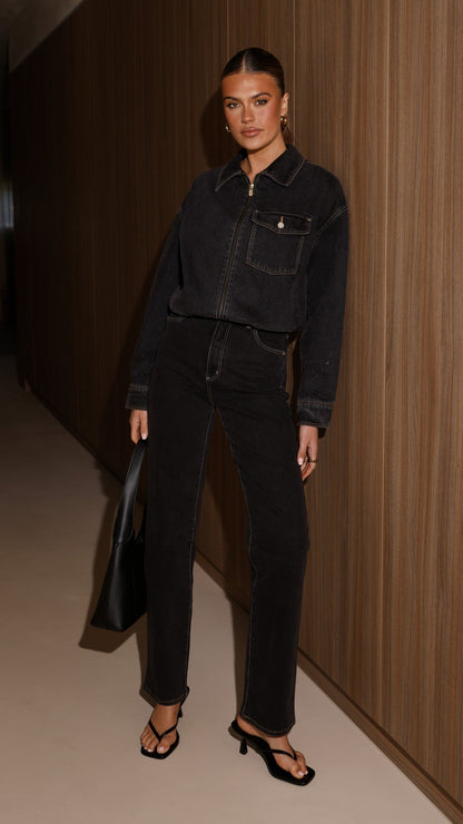 Bomber denim Cara – negro lavado