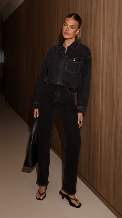 Bomber denim Cara – negro lavado