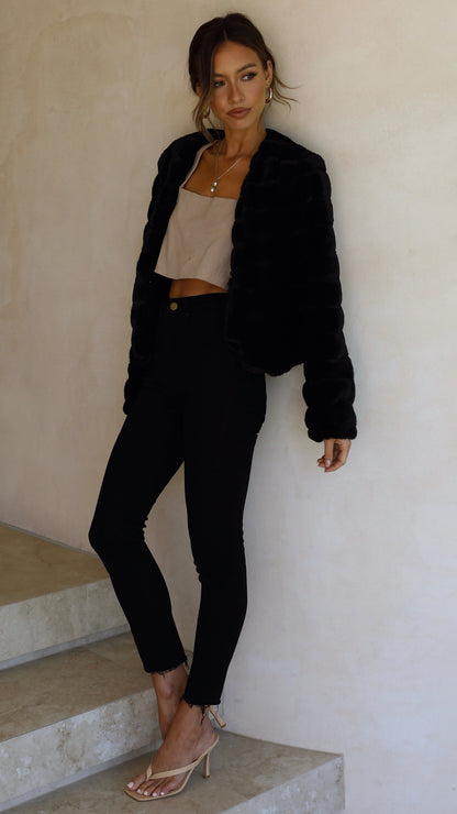 Chaqueta cropped Tully – negro