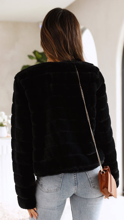 Chaqueta cropped Tully – negro