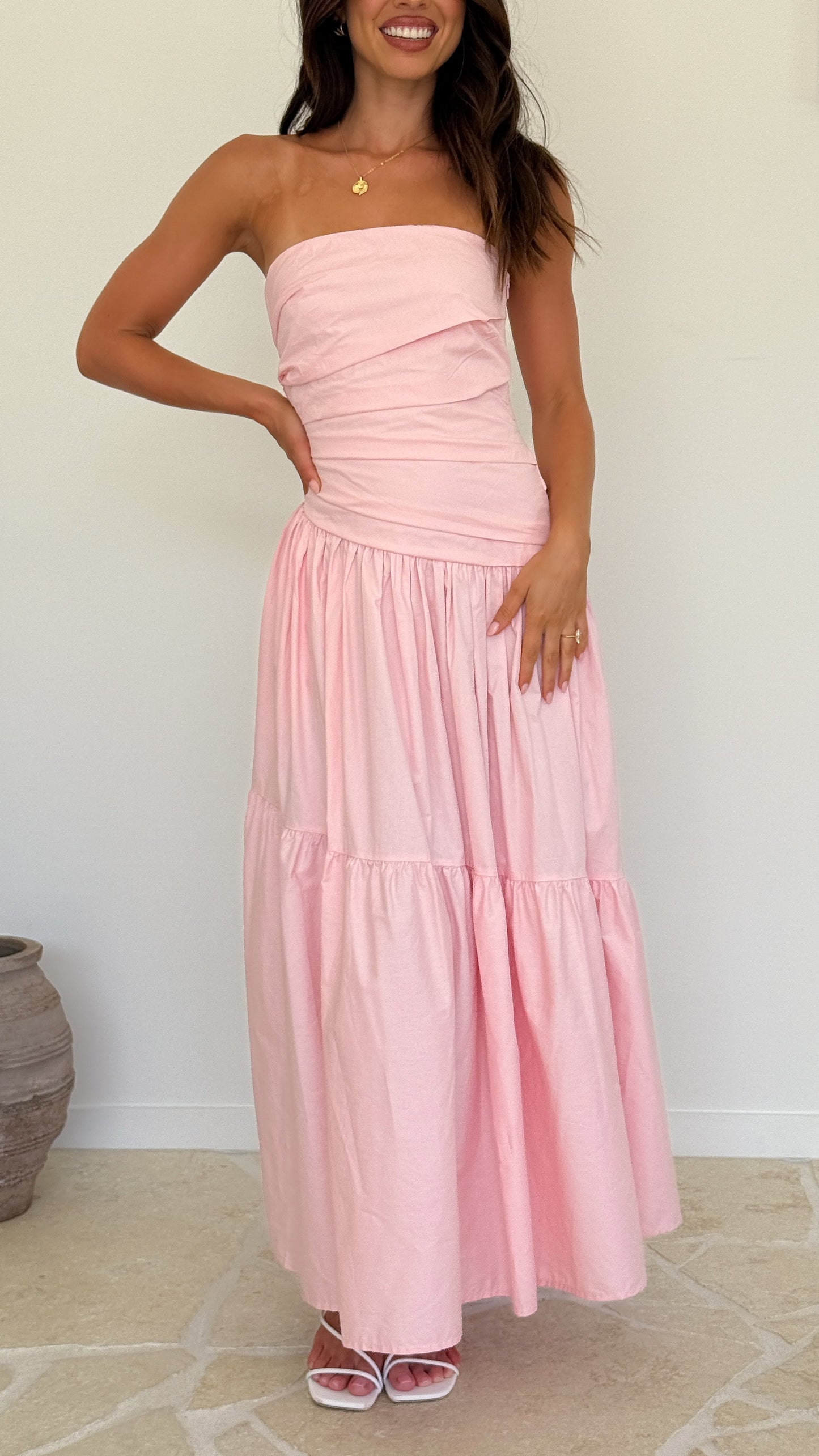 Vestido maxi Lola – rosa