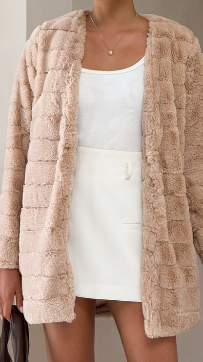 Chaqueta larga Tully – camel