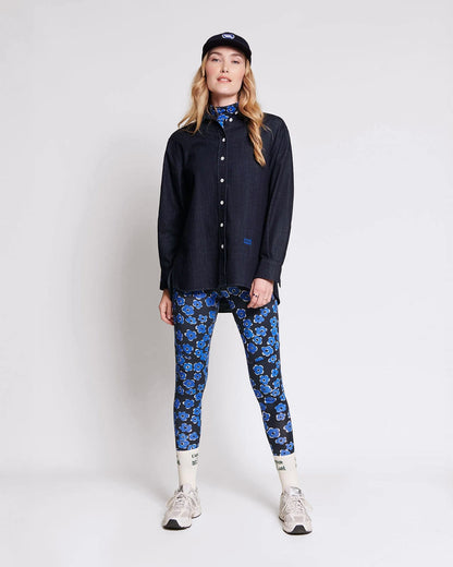 Leggings de algodón orgánico Loulou – floral azul