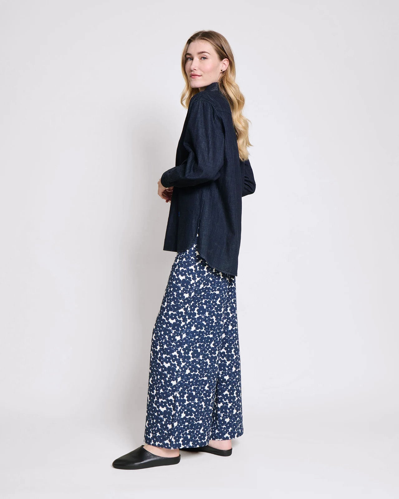 Pantalones de algodón orgánico – anémonas azules