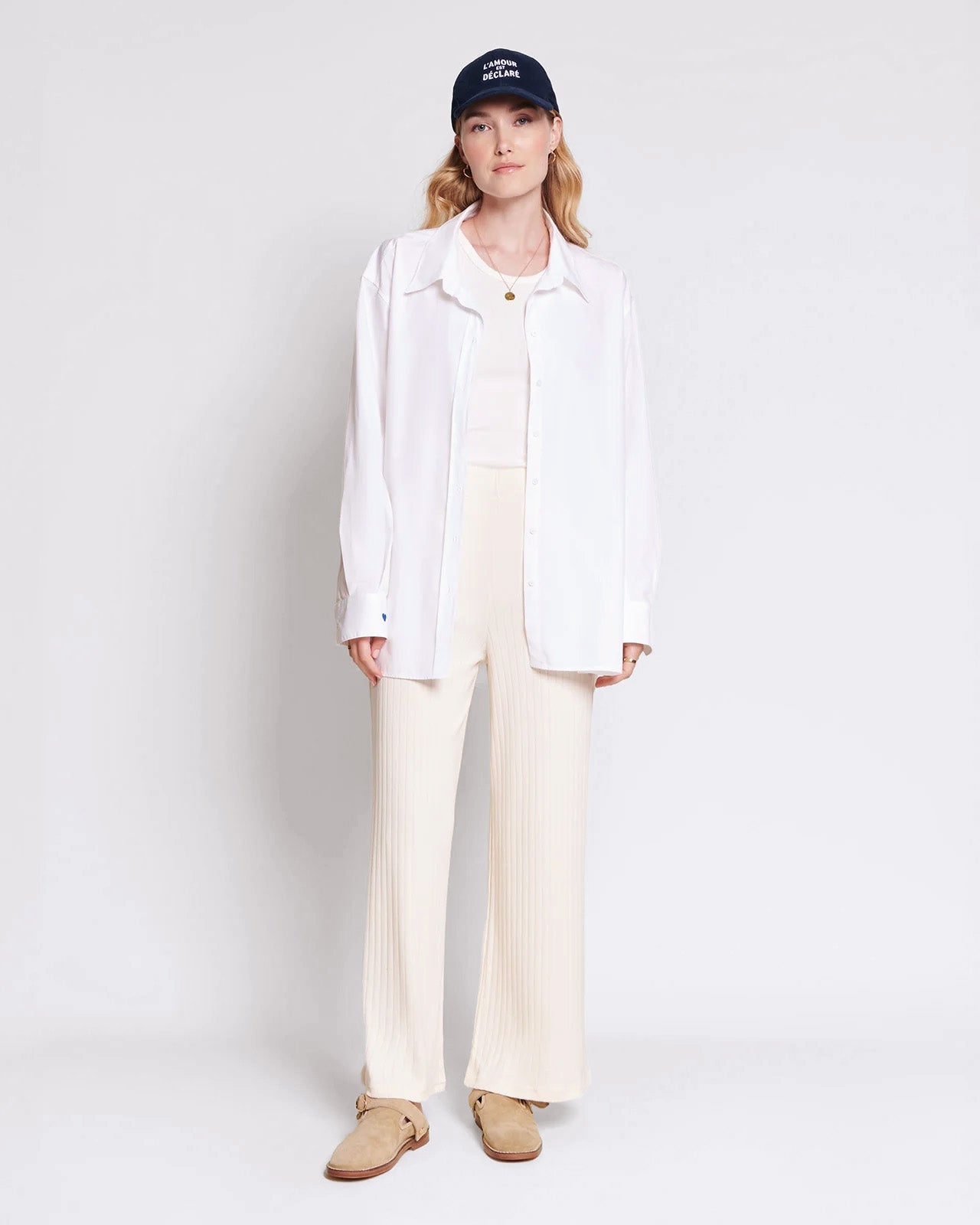 Pantalones de algodón orgánico – crema