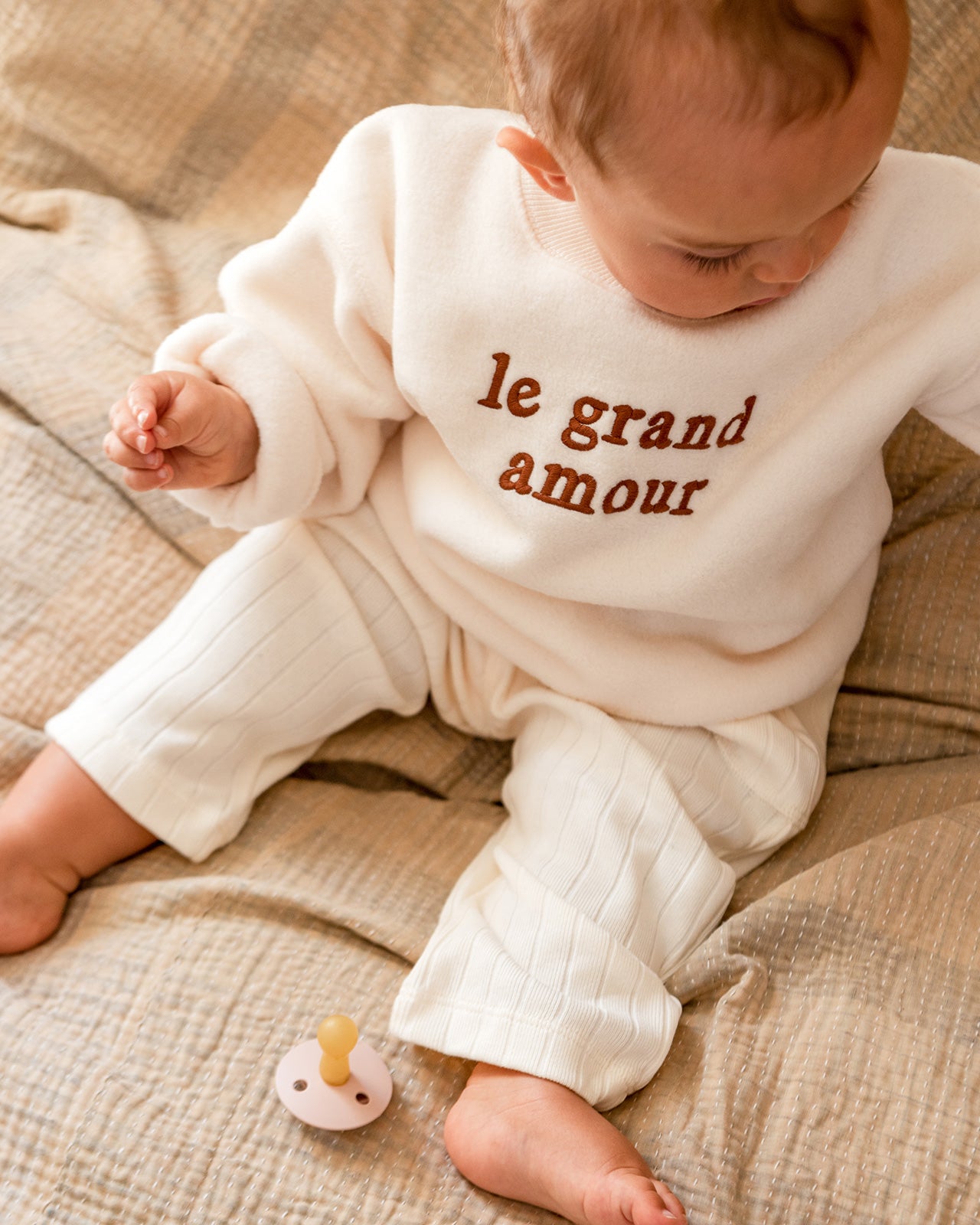 Lars Ribbed Organic Cotton Pants – Cream