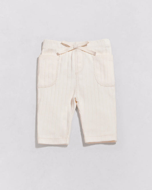 Lars Ribbed Organic Cotton Pants – Cream