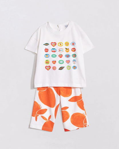 Pantalones de algodón orgánico Palou – estampado vitamina